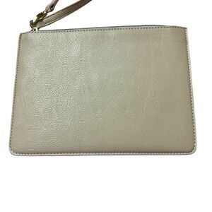 Betsey Johnson Cream Clutch Wristlet with Zipper Closure
